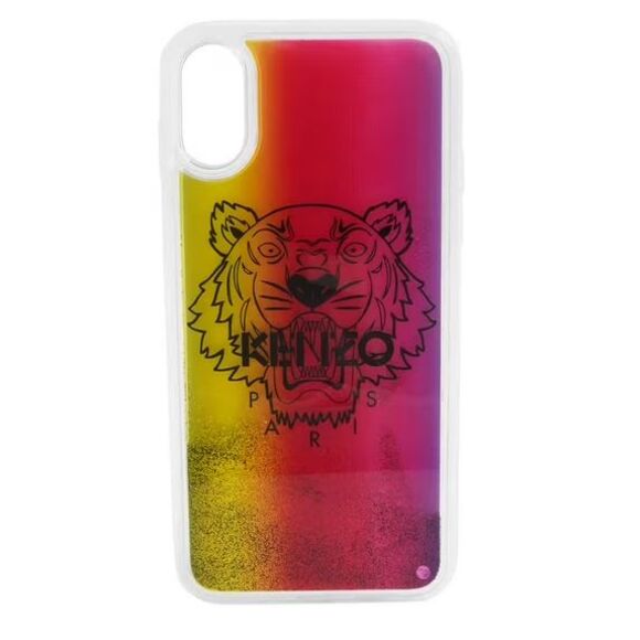 Kenzo iPhone X/XS Case Multi Color Tiger Head Logo Moving Glitter Phone Case - Picture 3 of 6